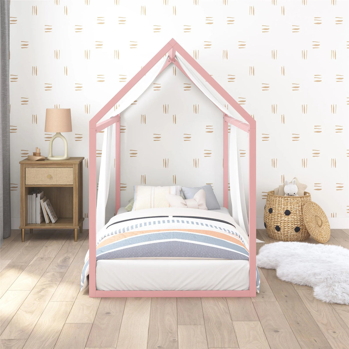 Twin Dove Gray Floor Bed L71205