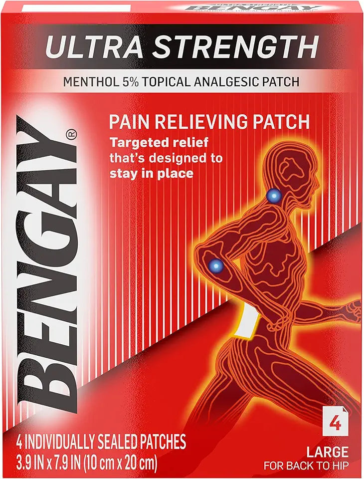 Ultra Strength Pain Relieving Patches Large Size 4 Each Pack of 5 R5672
