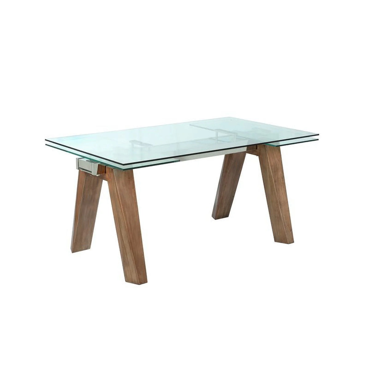 63" Steel and Glass Dining Table Y139