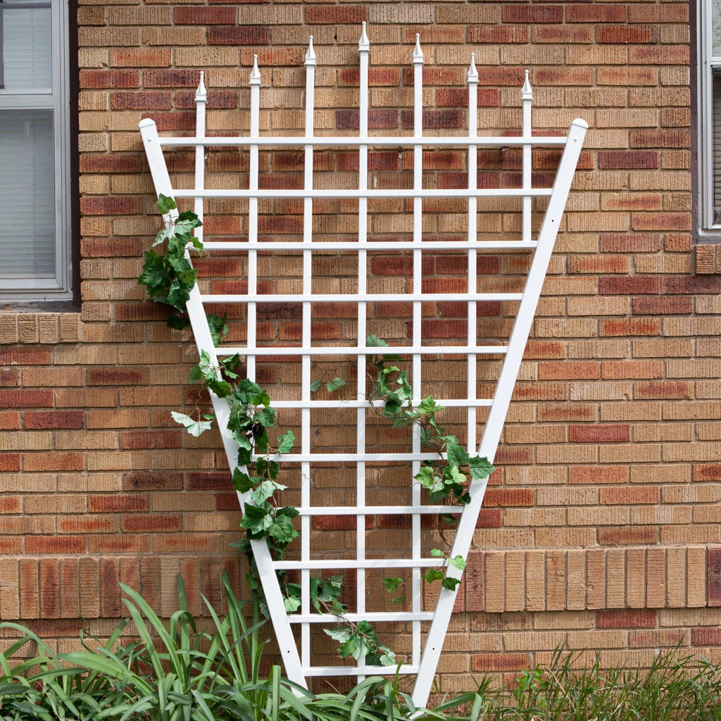 White Vinyl Fan Trellis A82918