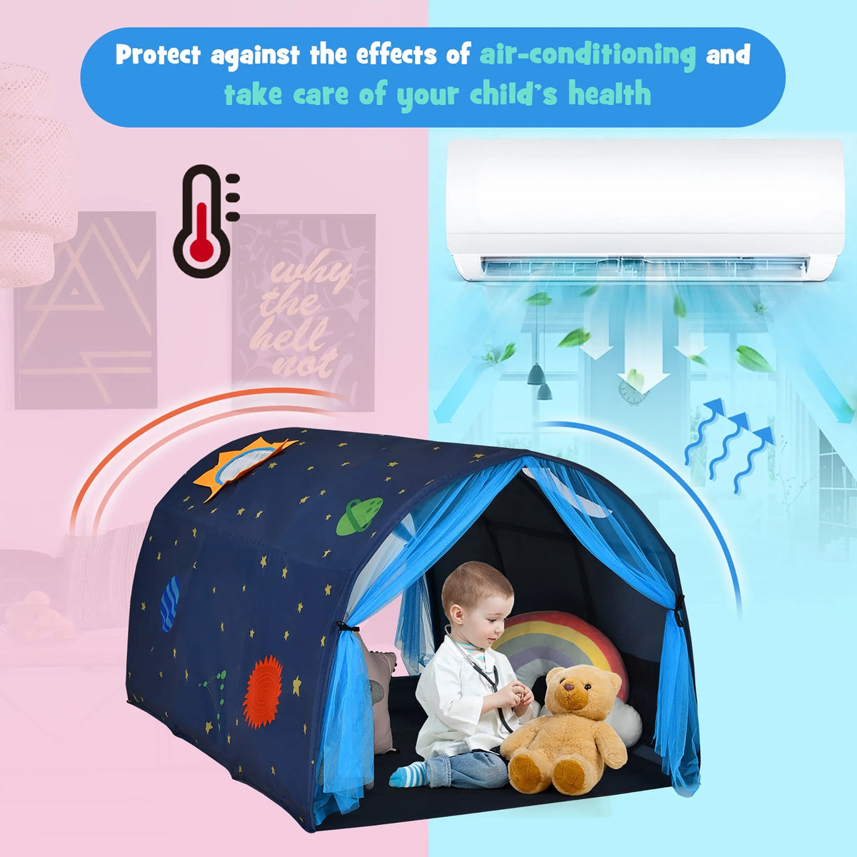 Kids Play Tent with Carry Bag Blue L834