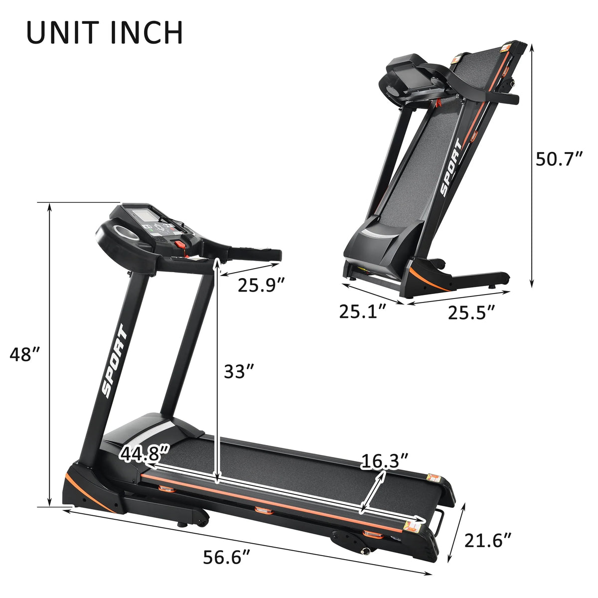 Folding Electric Treadmill with Incline S65892