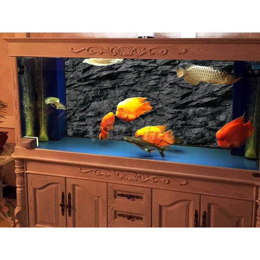 Black Stone Texture Aquarium Background Poster F1728