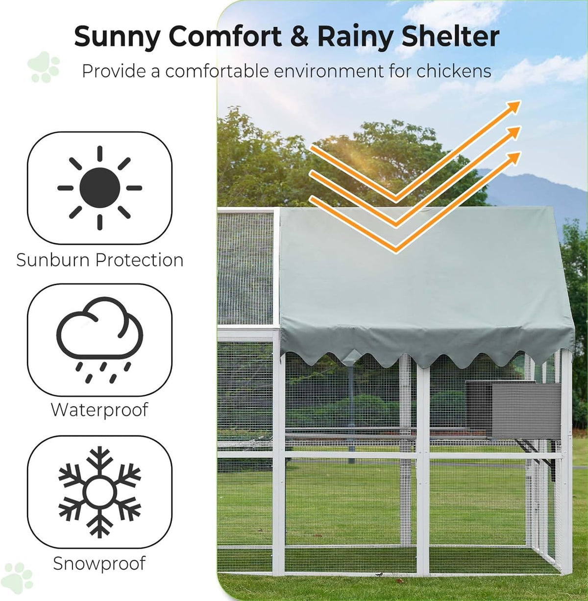 Large Wooden Outdoor Cat Enclosure with Waterproof Cover L347283