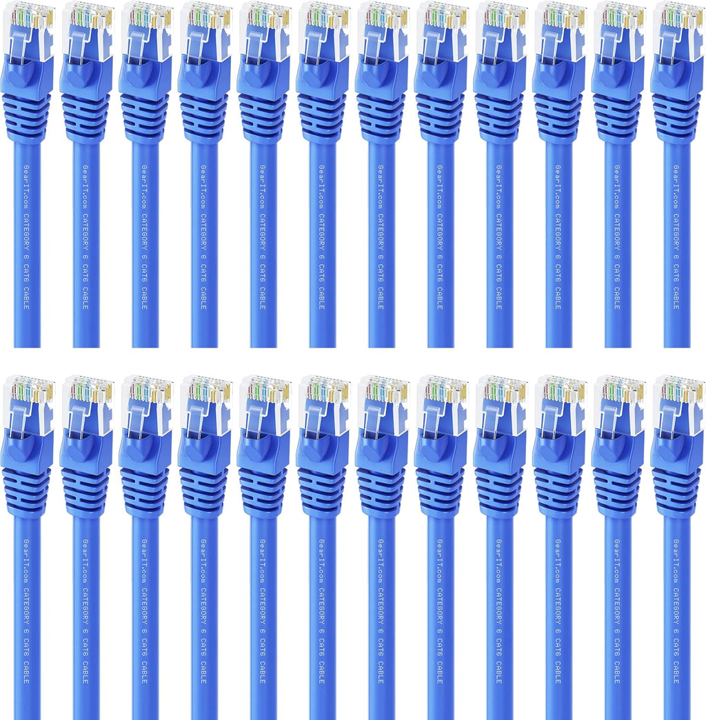 Cat 6 Ethernet Cable 5 ft 24-Pack Blue J474