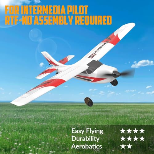 RC Plane Trainer 3CH Remote Control Airplane with Prop Saver, 6-Axis Gyro Stabilizer, 400mm Green V50642