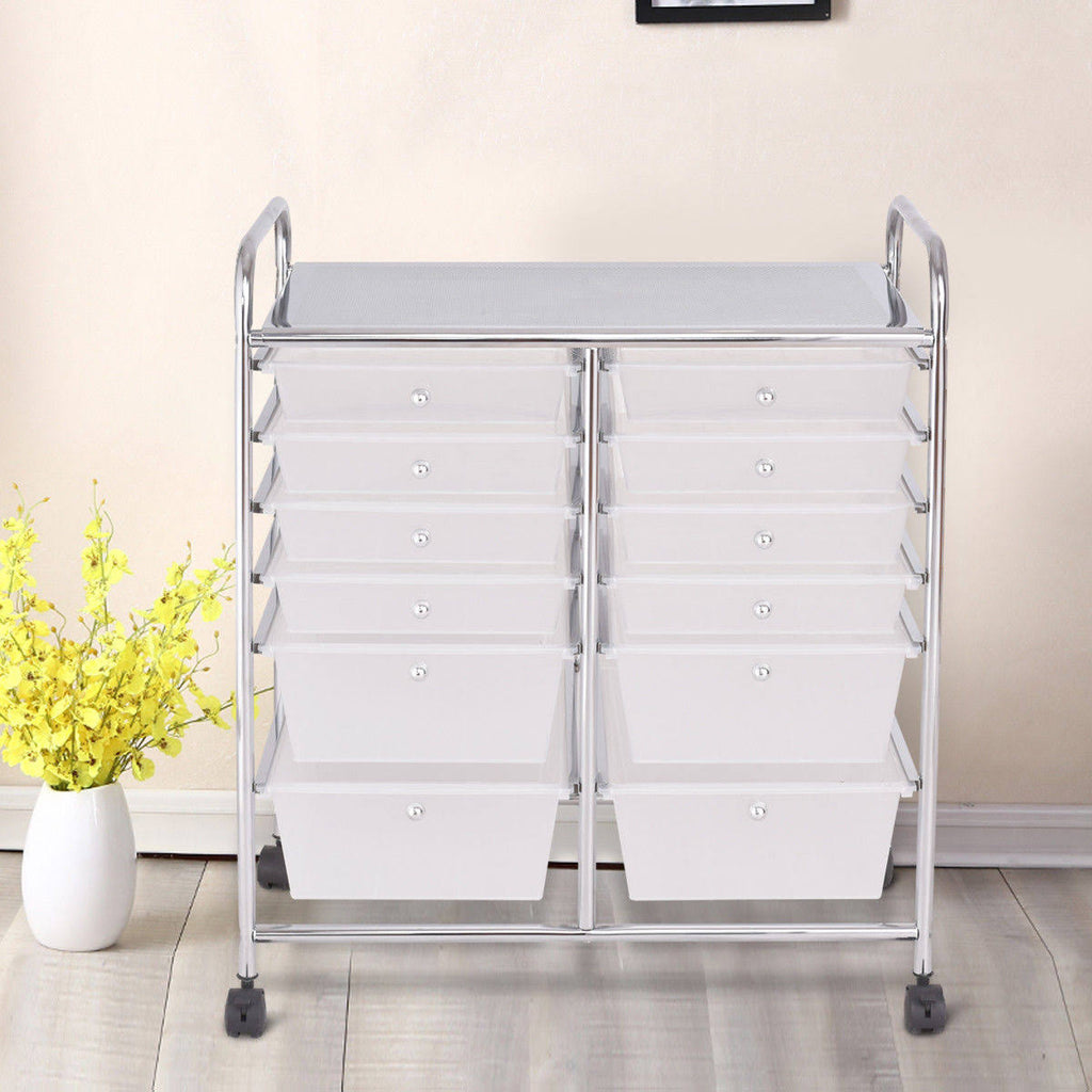 12 Storage Drawer Organizer Rolling Cart F9692