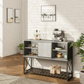 Wood Bar Cabinet with Sliding Metal Door P71064