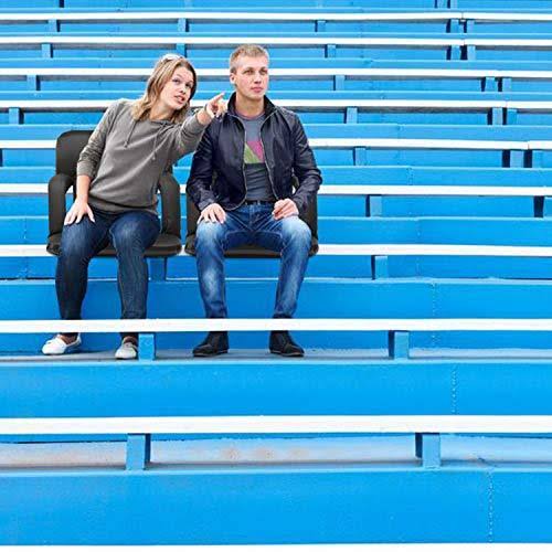 Black Set Stadium Bleacher and Bench Seat Chair with Carry Straps K9520