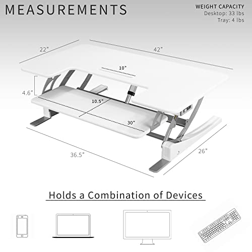 36 inch Electric Height Adjustable Stand Up Desk Converter Black C1496