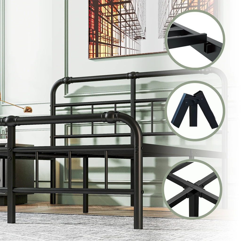 King Bed Frame with Headboard and Footboard B150
