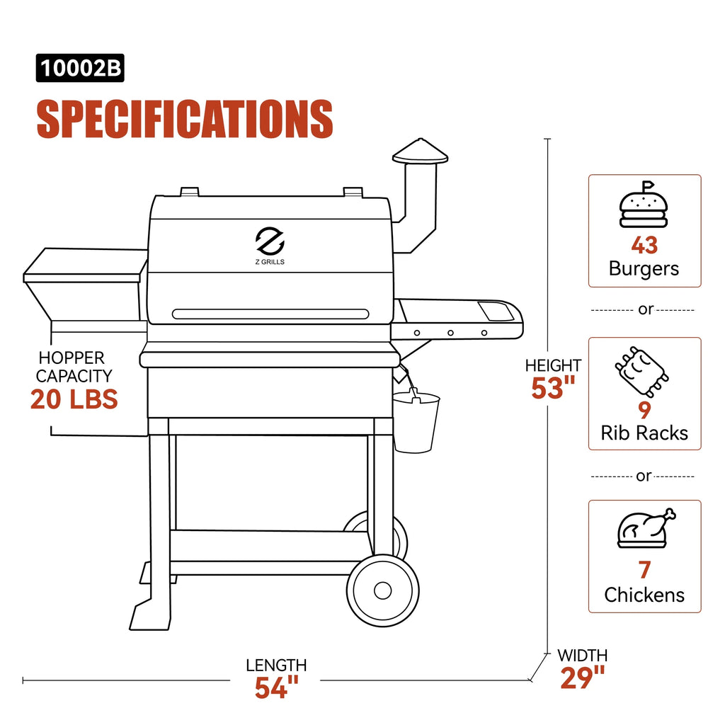 Wood Pellet Grill and Smoker 8-in-1 BBQ Black M3975