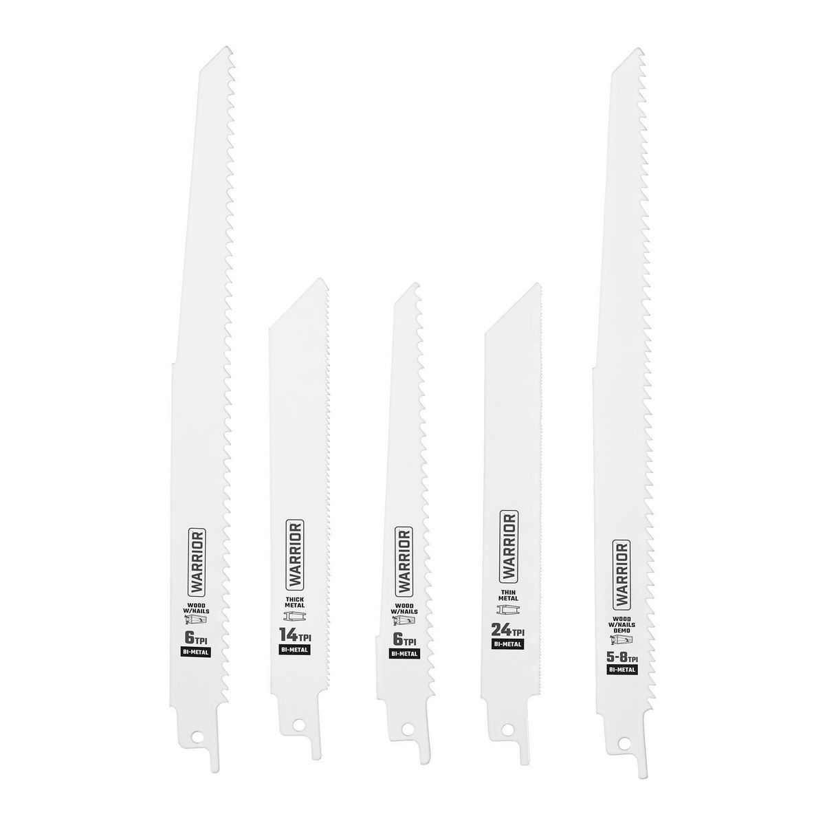 6 in. 9 in. Bi-Metal Reciprocating Saw Blade Set, 15-Piece H274309