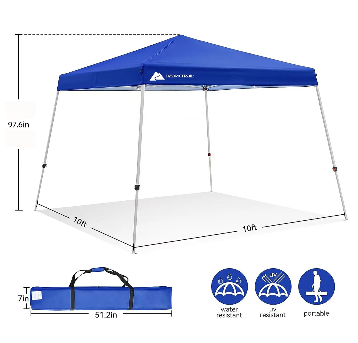 10' x 10' Blue Pop-up Canopy A1917