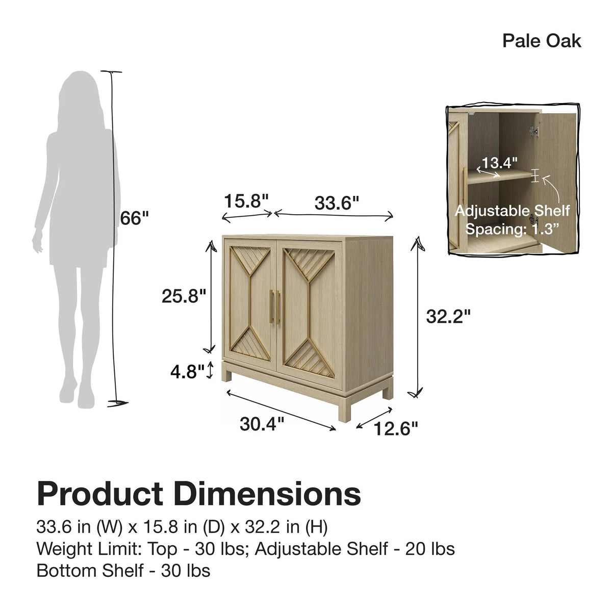Pale Oak Accent Cabinet Z404