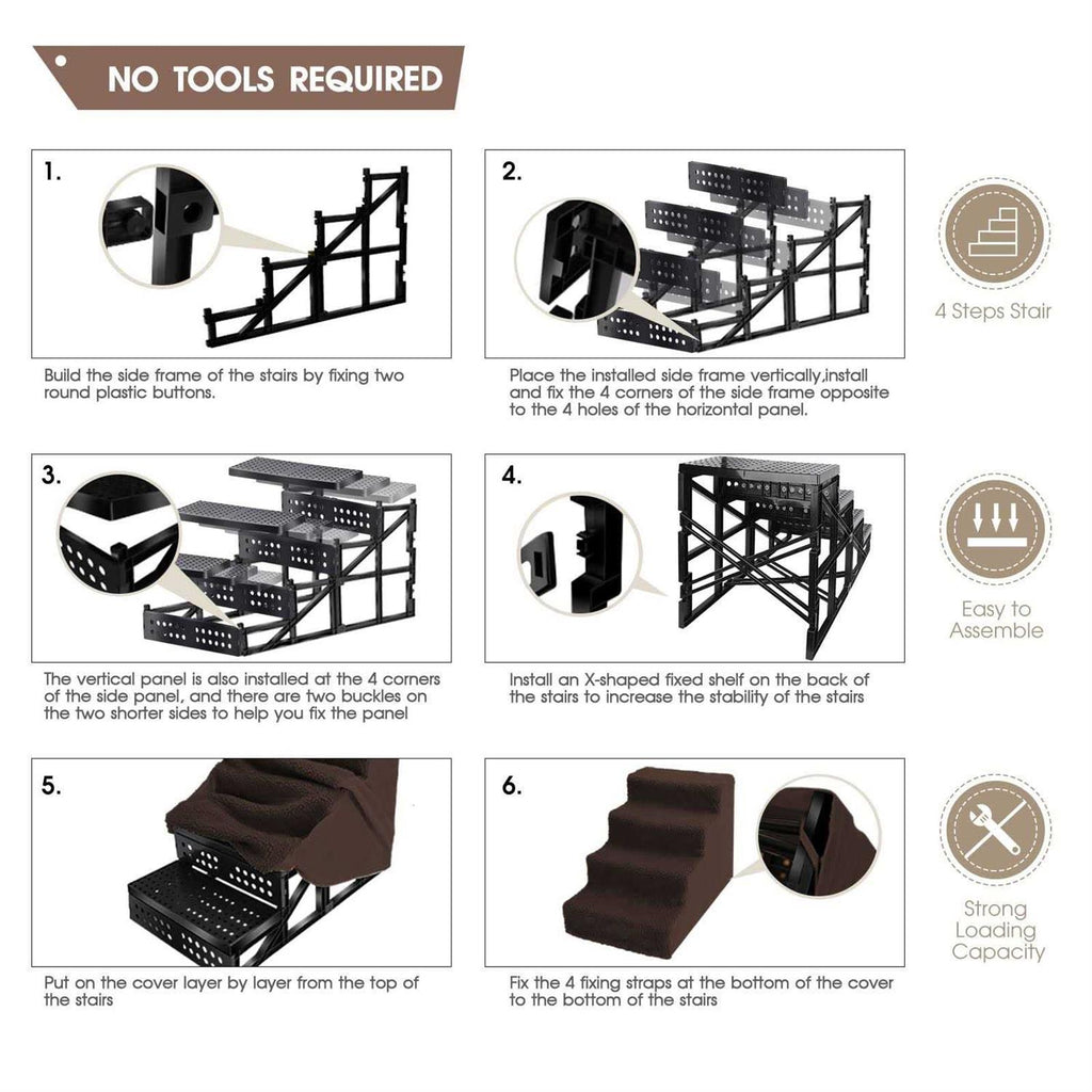 4 Tiers Non-Slip Dog Stairs G439