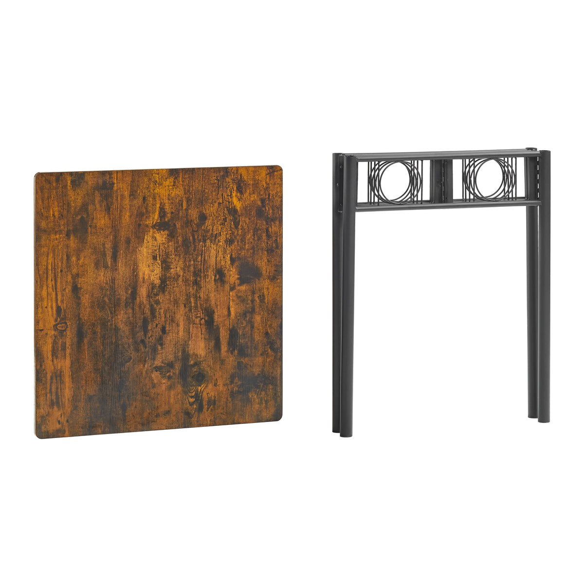 Square Iron Wood Dining Table V83647