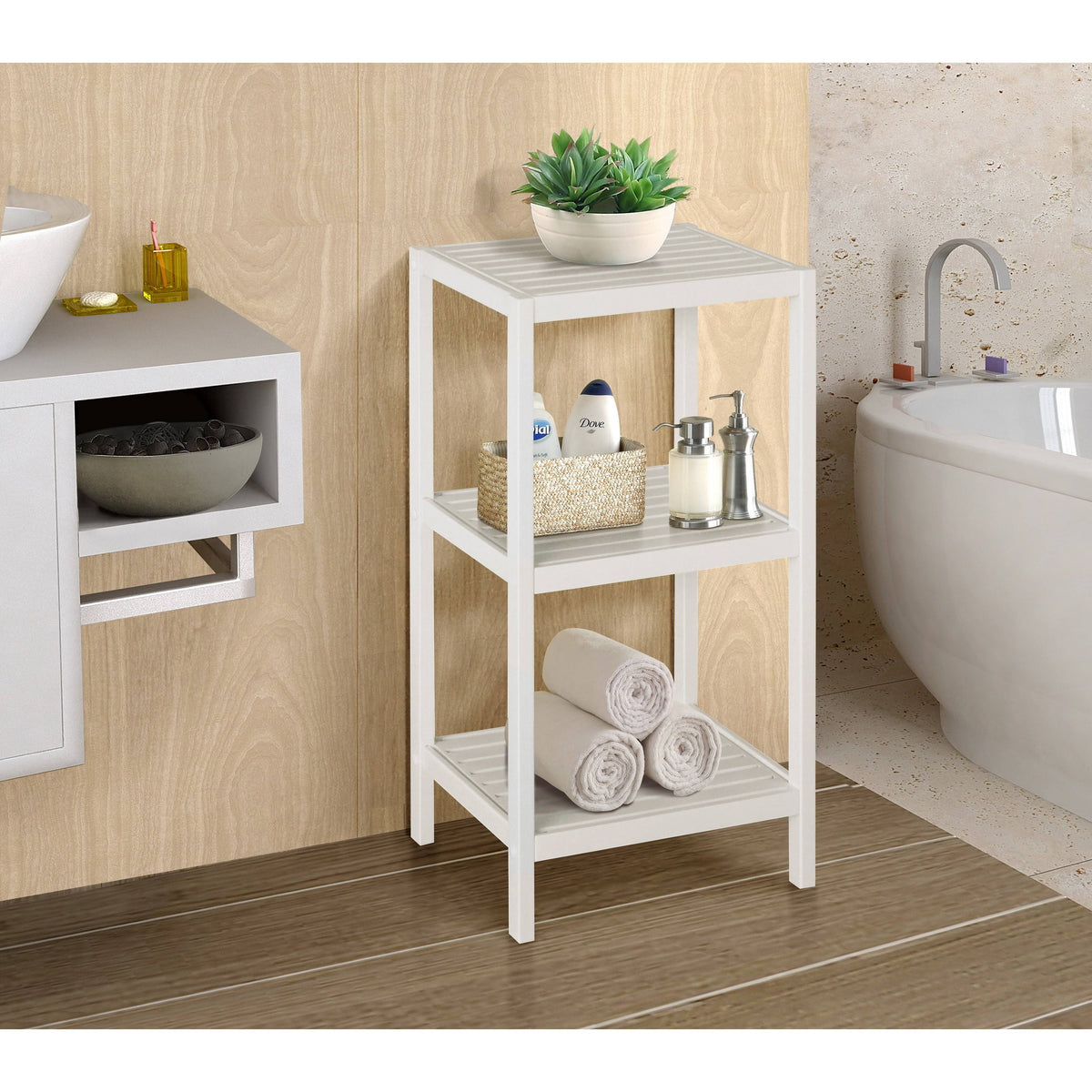 White 3 Shelf Tower U77790