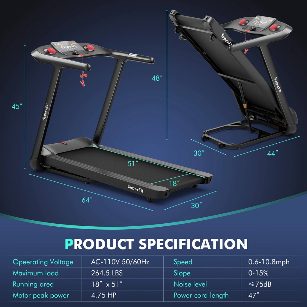 4.75HP Folding Treadmill S77919