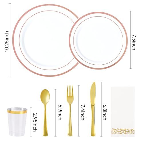 Gold Disposable Plastic Dinnerware Set of 50 G147016