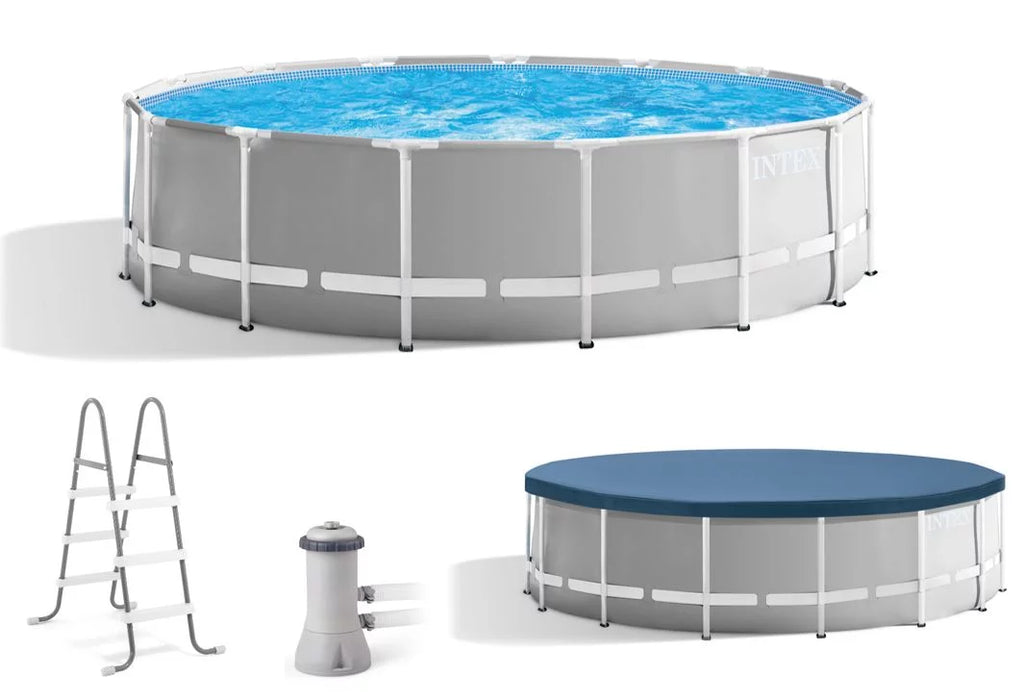 15 Foot x 42 Inch Prism Frame Above Ground Swimming Pool Set with Filter V54117