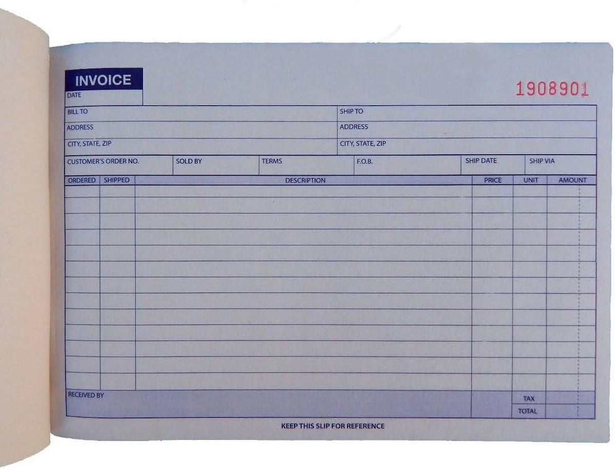 Carbonless Invoice Receipt Book 2 Part 50 Sets K265486