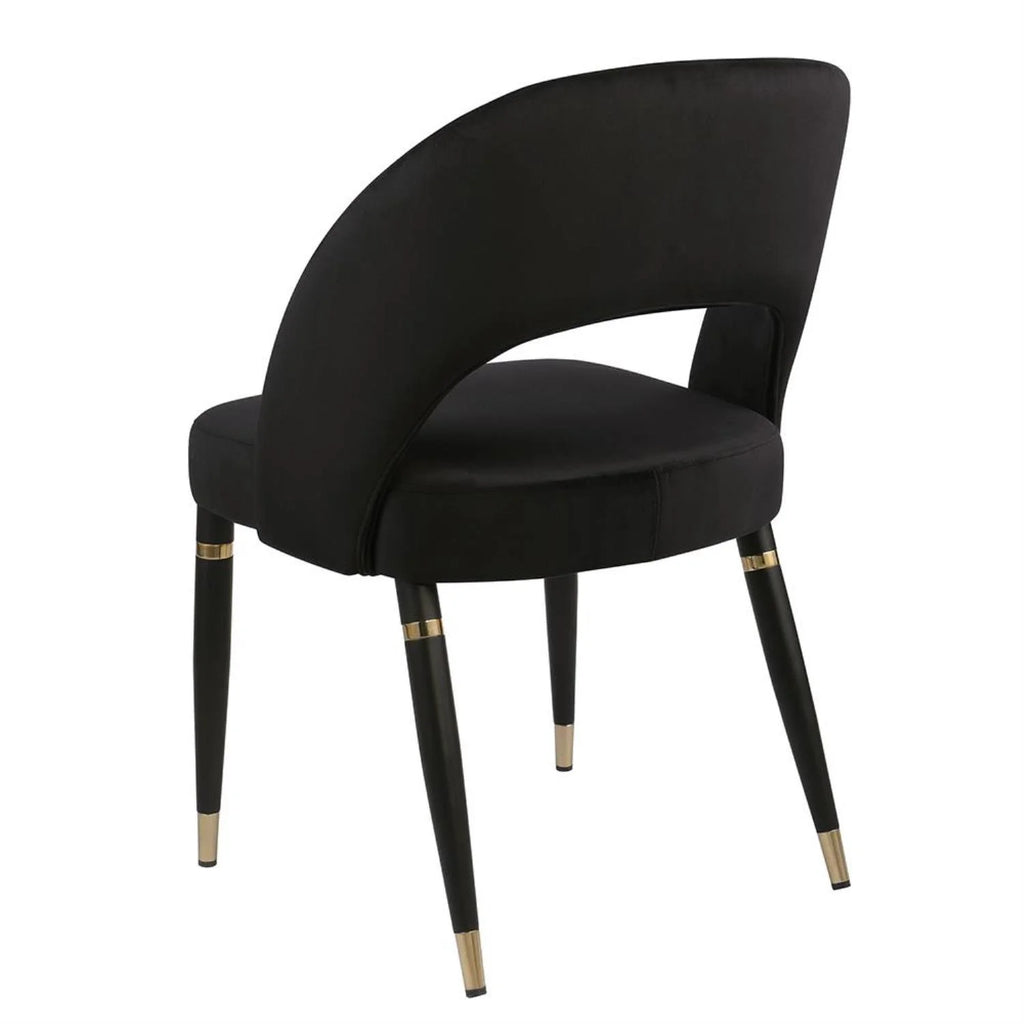 Black and Gold Set of Two Dining Chairs V2101