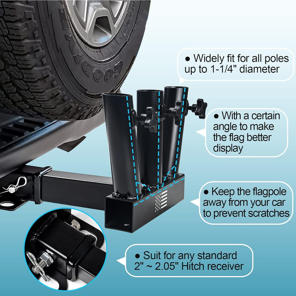 Universal Flag Hitch Mount for 2-2.05 Receiver H5862