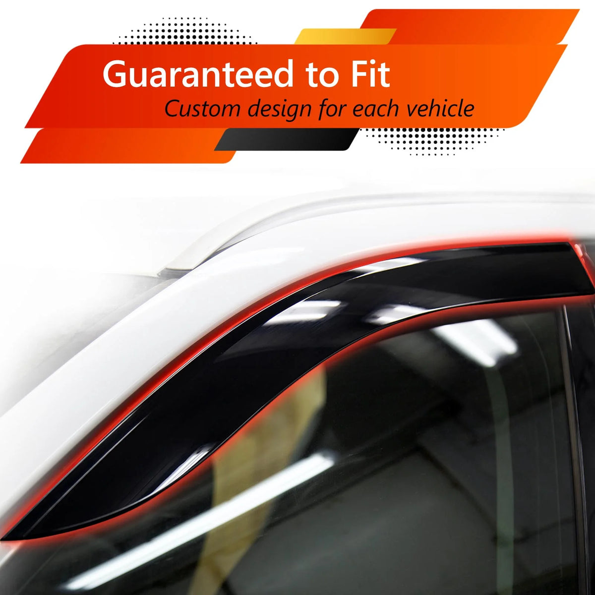 Dark Smoke Acrylic Side Window Deflector Strip, Set of 4 G575
