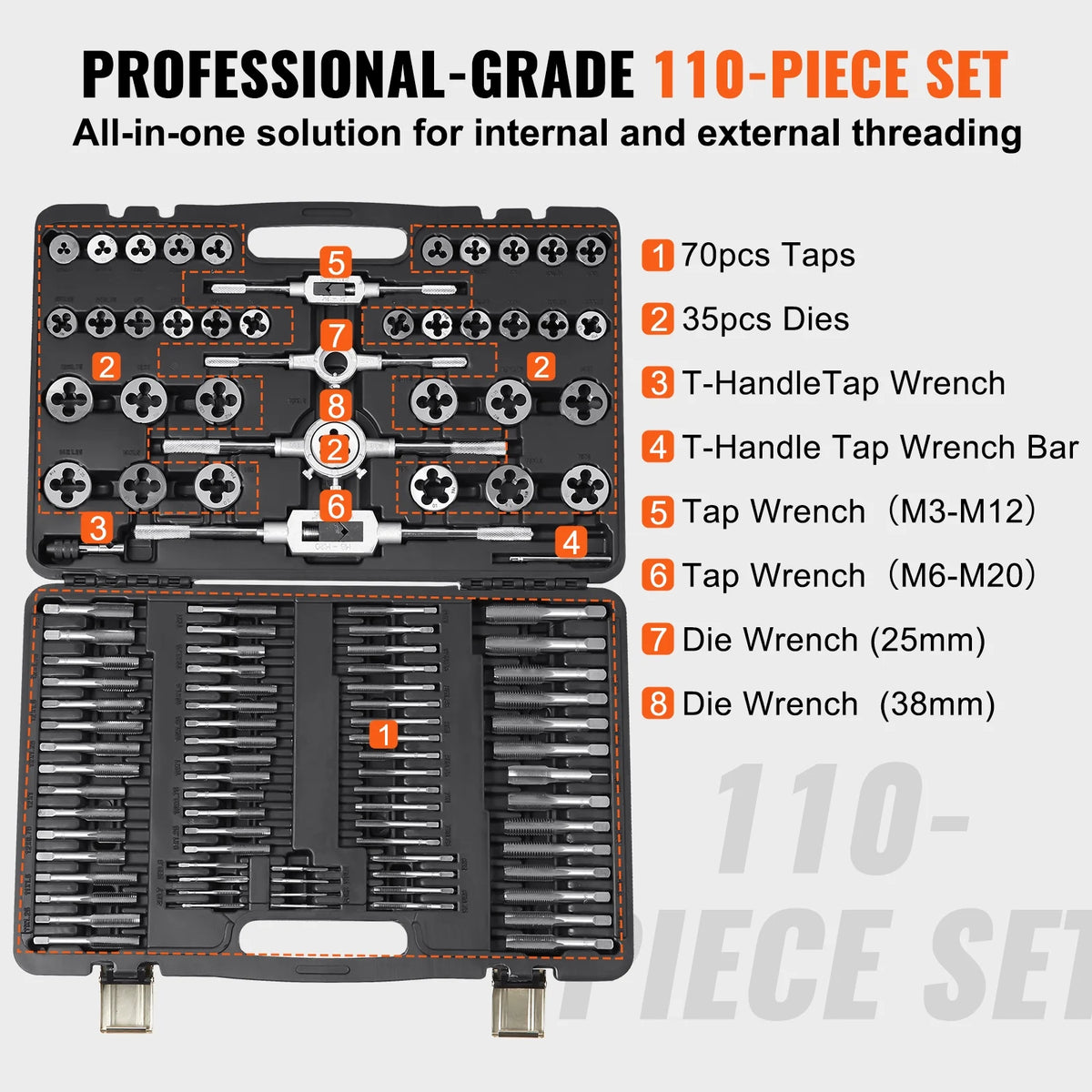 110-Piece Metric Tap and Die Set B812