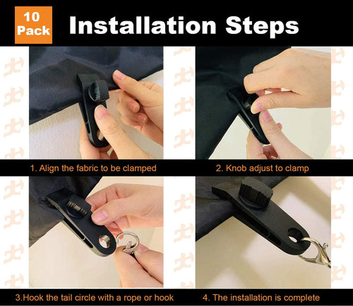 10 Pack Heavy Duty Reusable Tarp Clips Q47904