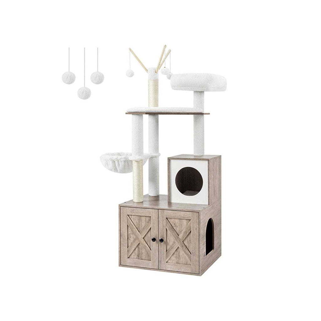 Cat Tree with Litter Box Enclosure 2-in-1 O205848