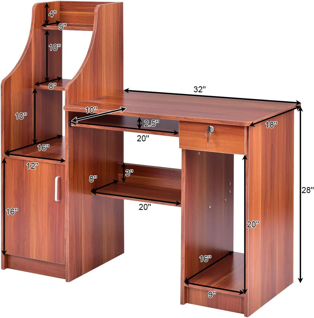 Computer Desk with Storage Cabinet & Drawer C7533