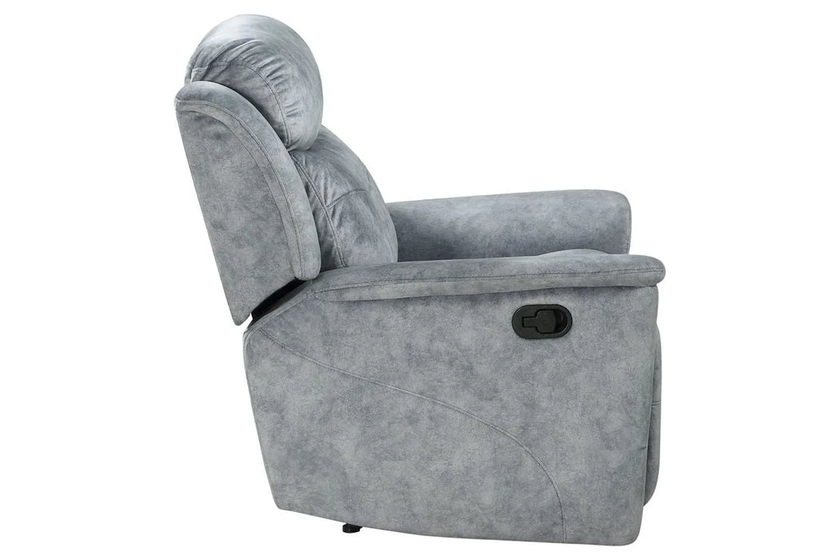 Silver Gray Fabric Motion Sofa C5307