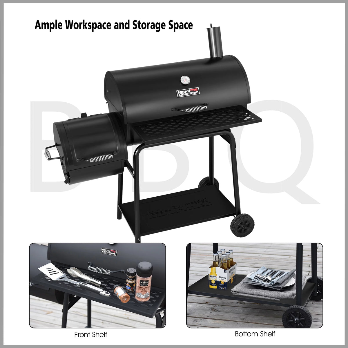 Charcoal Grill with Offset Smoker F572