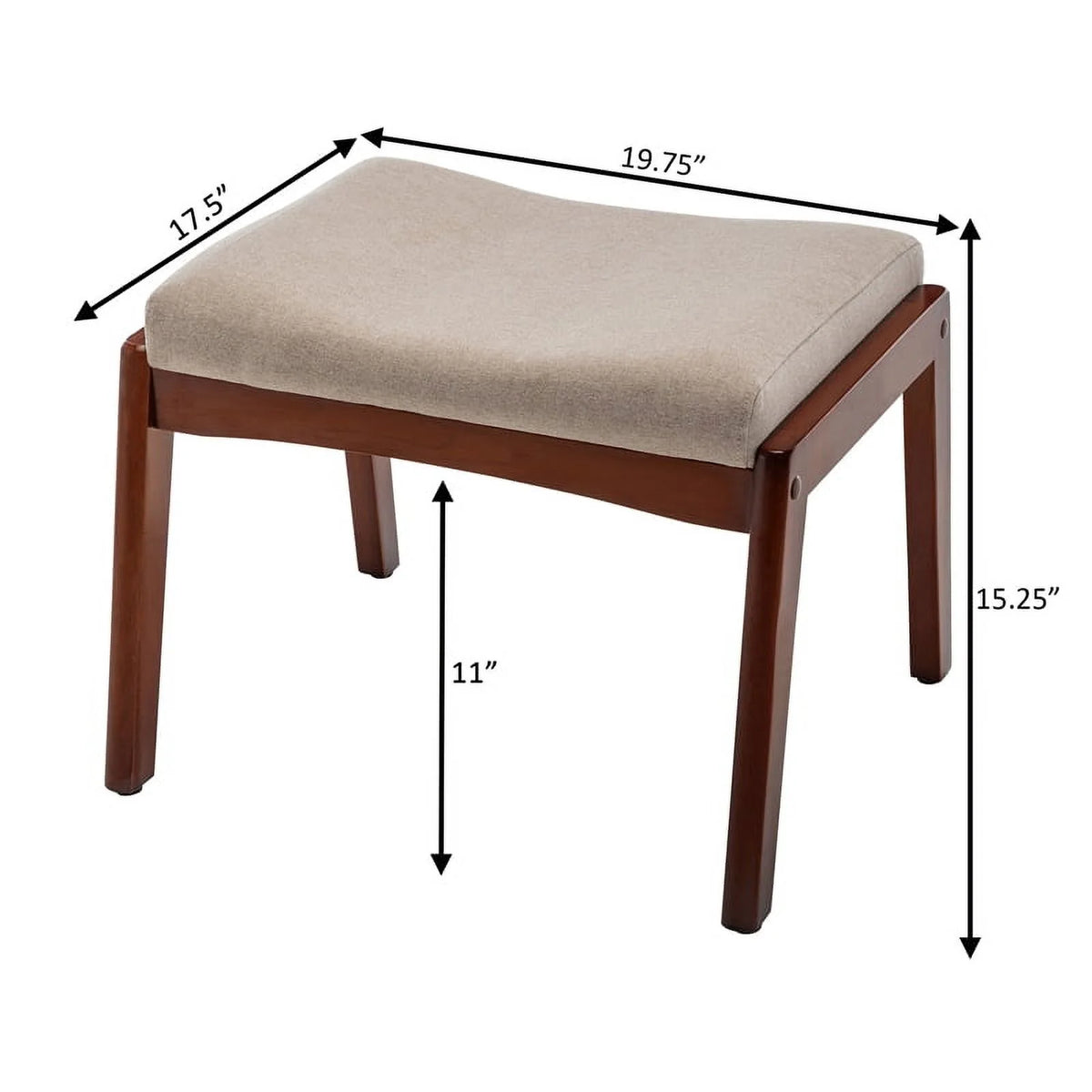 Beige Fabric Accent Lounge Armchair with Ottoman K354