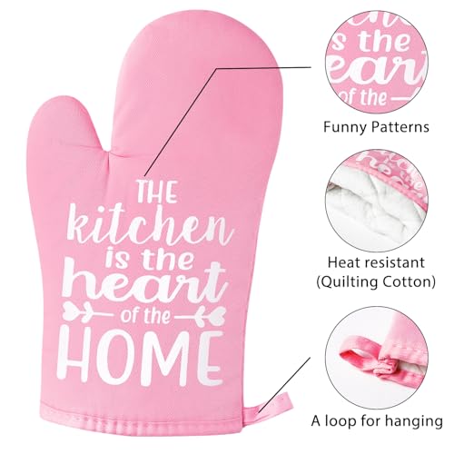 6 Pcs Christmas Oven Mitts Pot Holders Red K30307