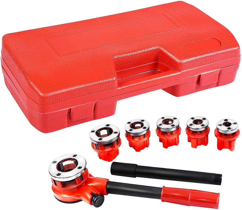 Ratchet Pipe Wrench Threading Tool Set with 6 Dies, Pack of 2 U483234