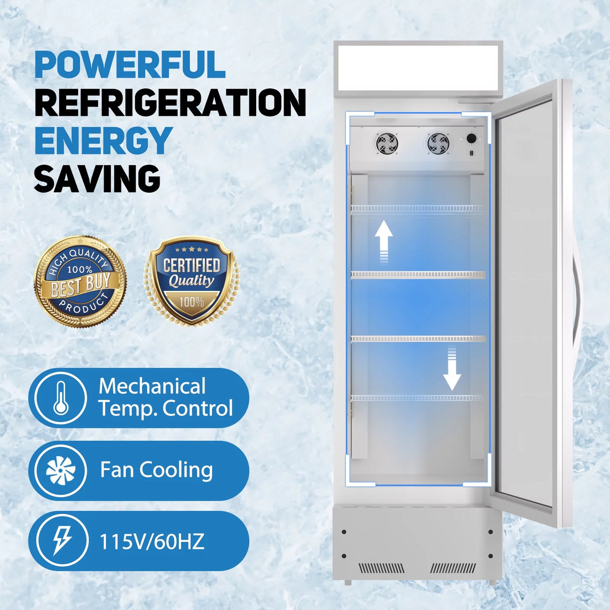 11 Cu.ft Glass Door Display Refrigerator H690
