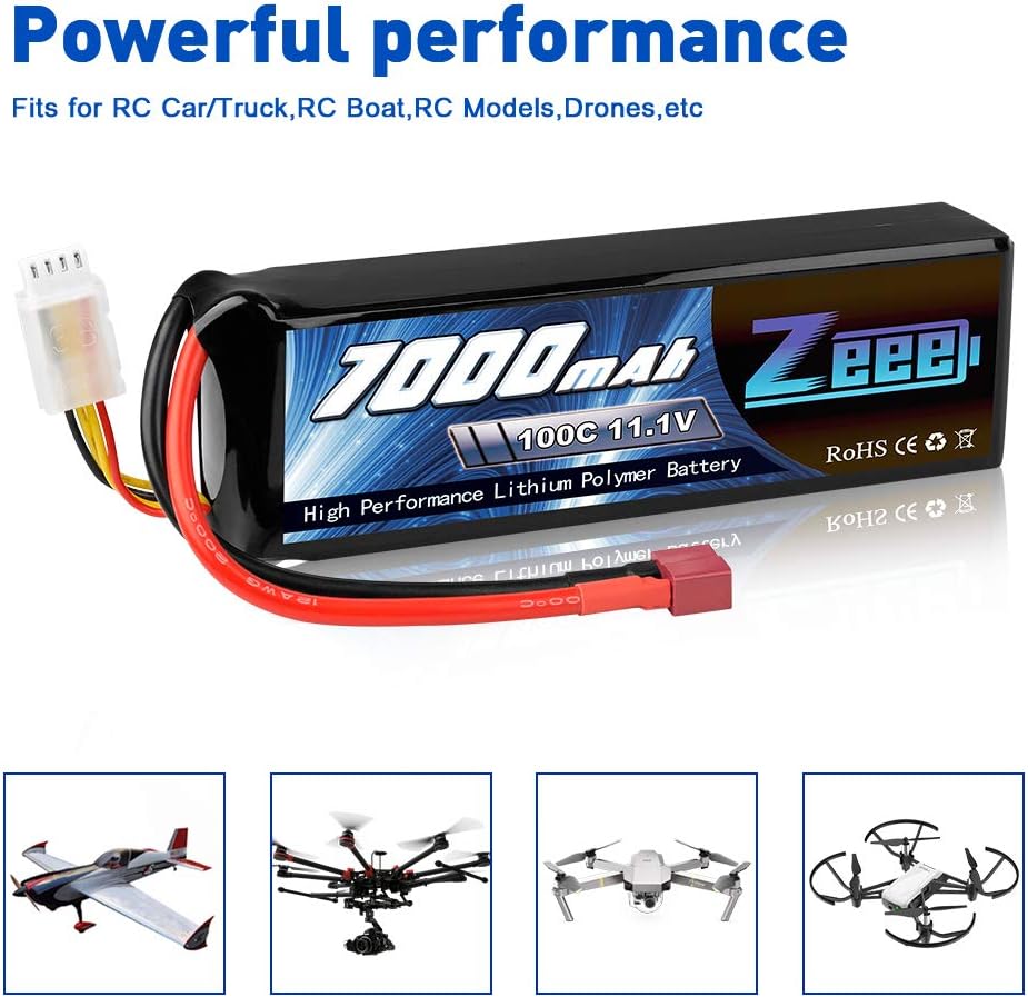 11.1V 3S Lipo Battery 100C 7000mAh Deans Connector Soft Case I919