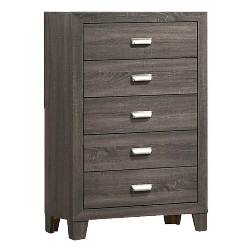 Gray 6pc Bedroom Set with Chest and 2 Nightstands O539838
