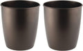 Round Metal Small Trash Can 2 Pack Satin B1308