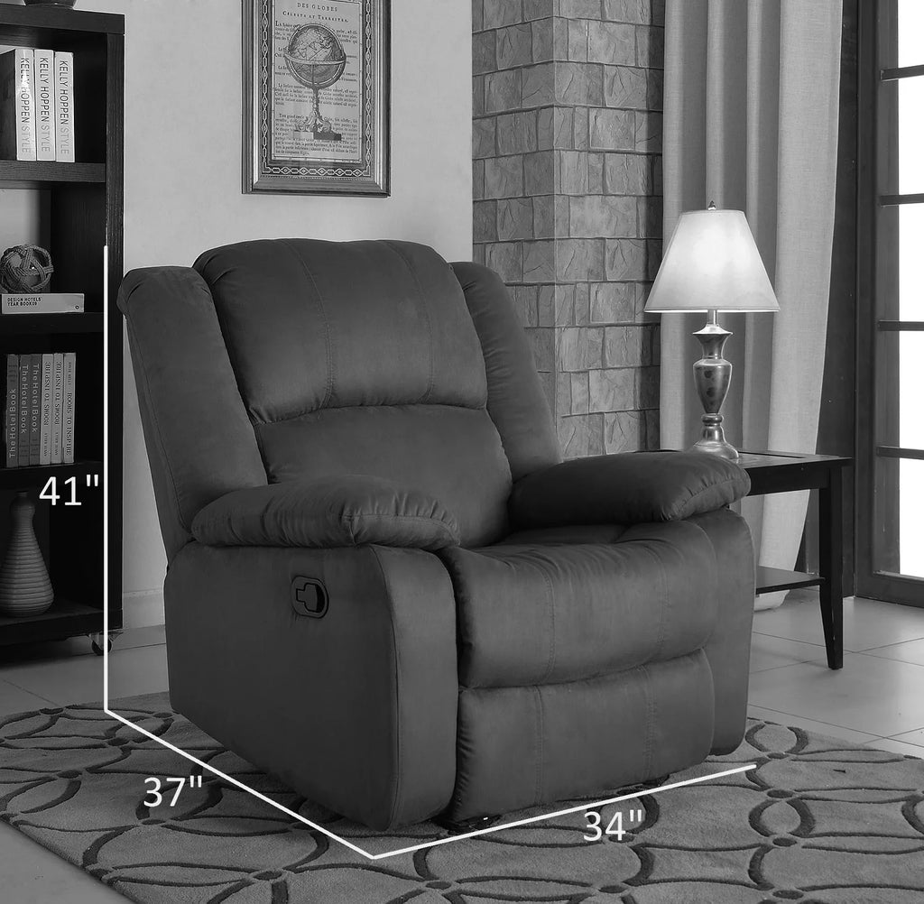 Gray Microfiber Recliner A1915