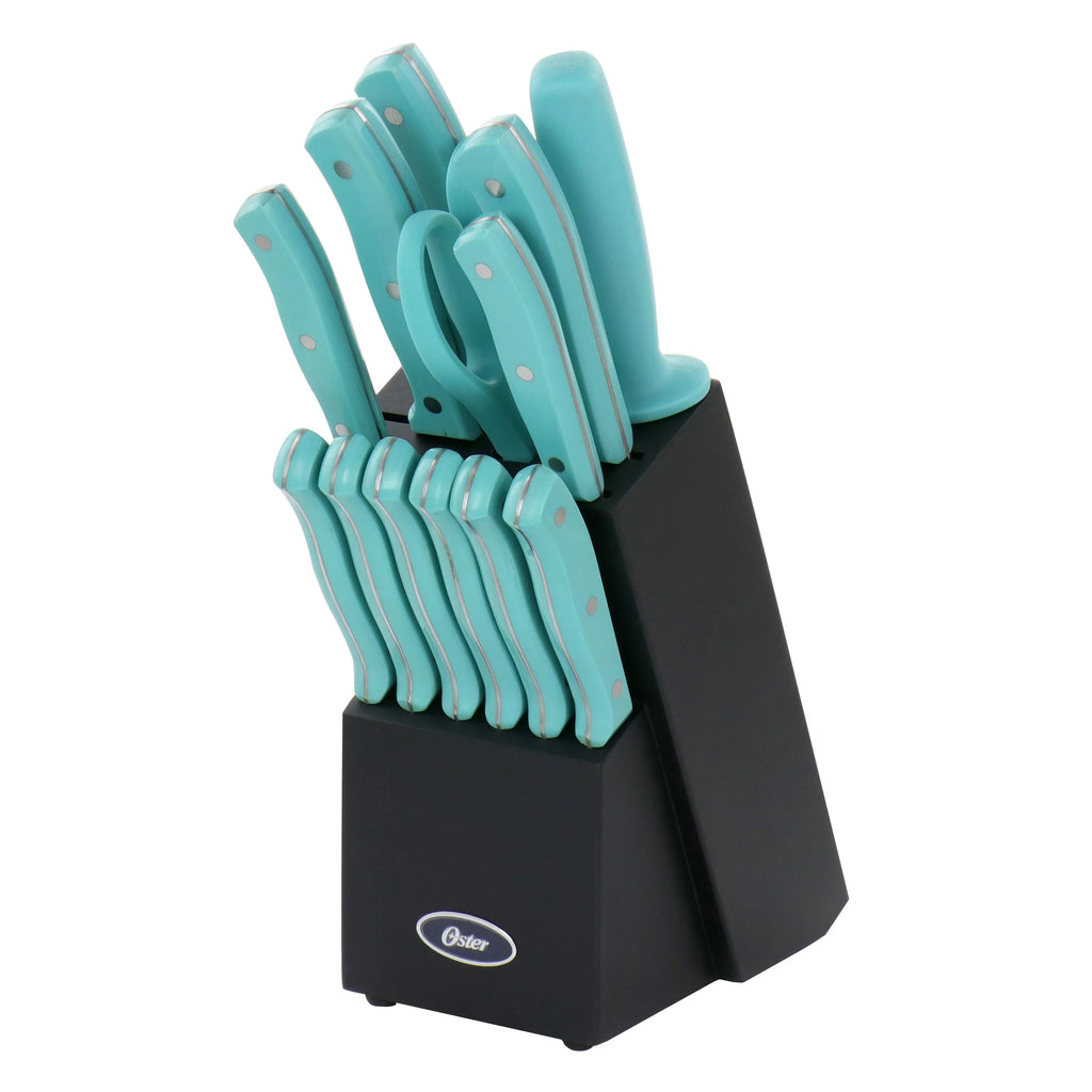14 Piece Stainless Steel Cutlery Set Light Blue J97246
