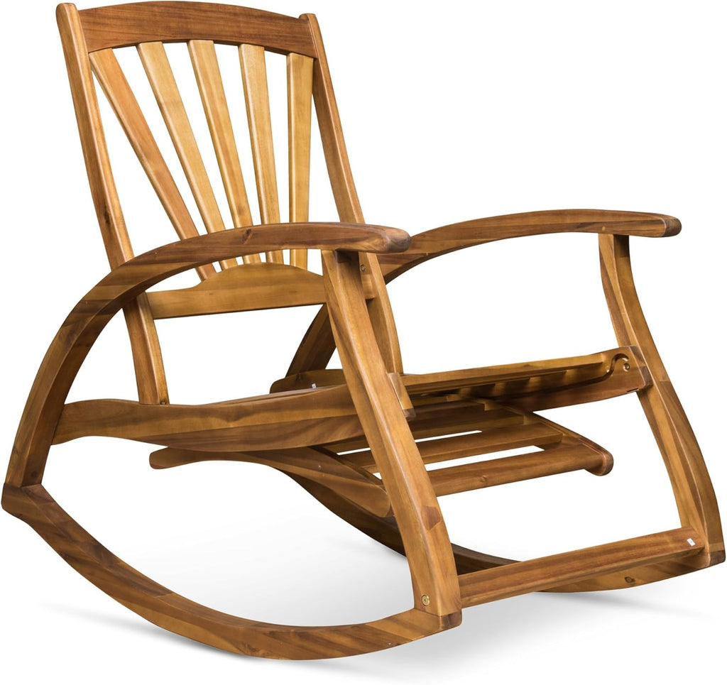 Acacia Wood Rocking Chair with Footrest M11326