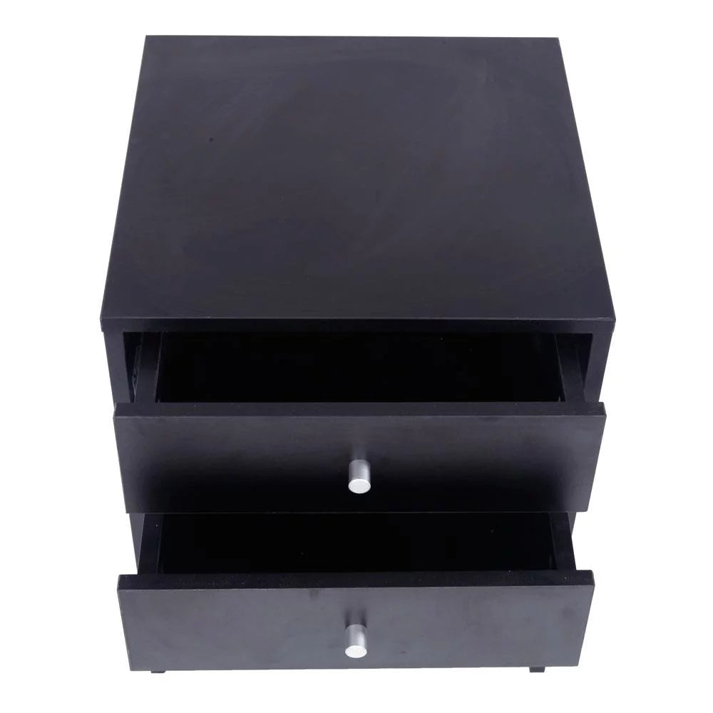 2 Drawer Black Wooden Nightstand M415230