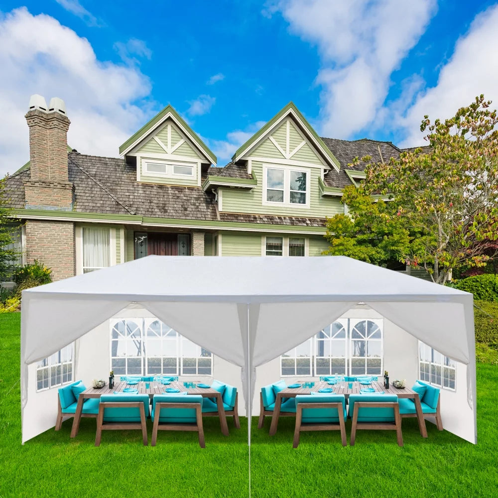10'x 20' Canopy Tent with 6 Removable Sidewalls White Q175848