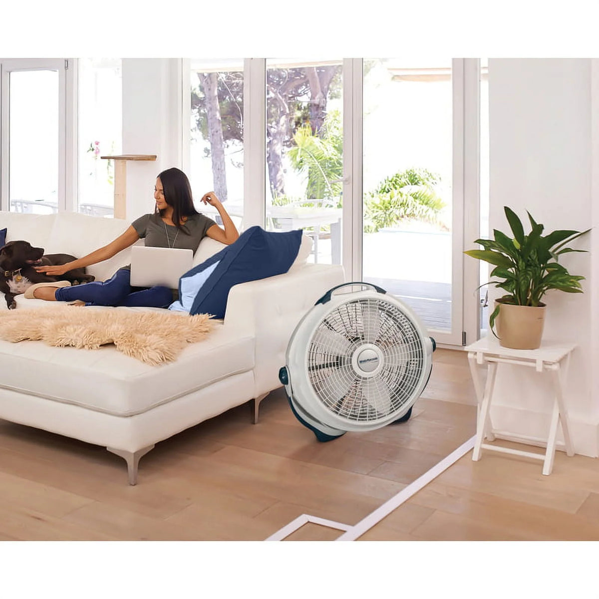 20 Pivoting Air Circulator Floor Fan, 3 Speeds, Gray J46041