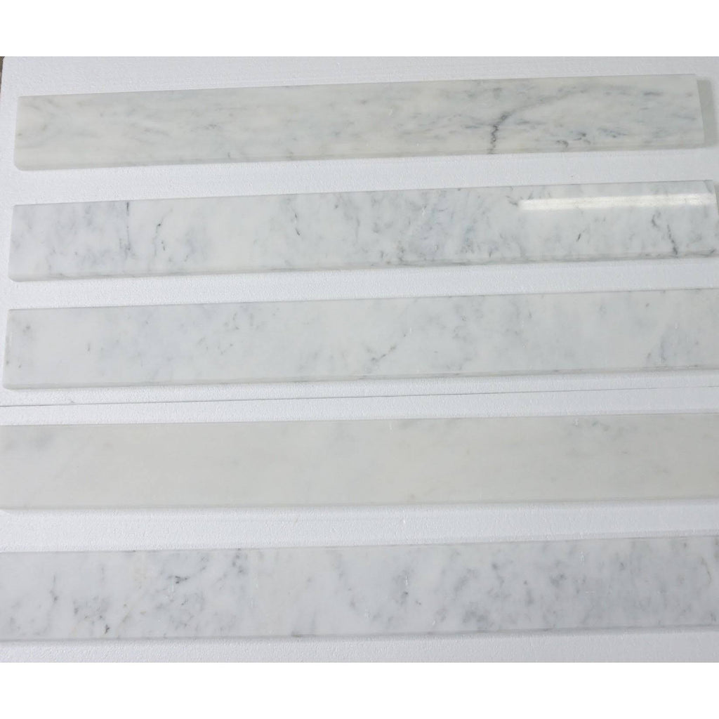 Bianco Carrara Polished Marble Saddles K617