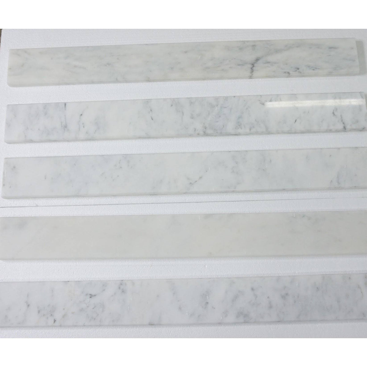 Bianco Carrara Polished Marble Saddles K617